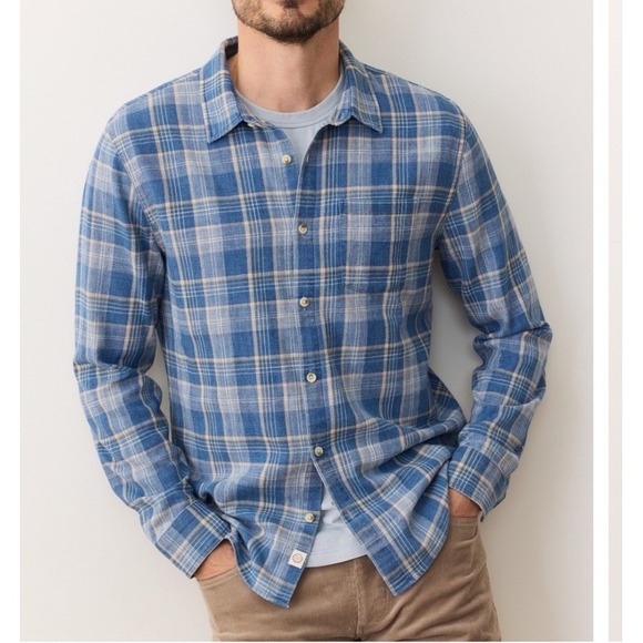 Marine Layer Other - Marine Layer Blue Plaid Casual Button Down Shirt